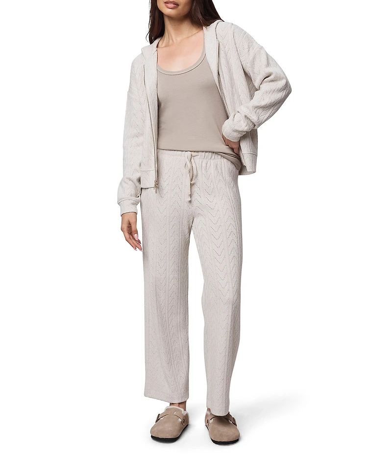 Splendid Sweatersoft Coordinating Zip Up Knit V-Neck Long Sleeve Hoodie
