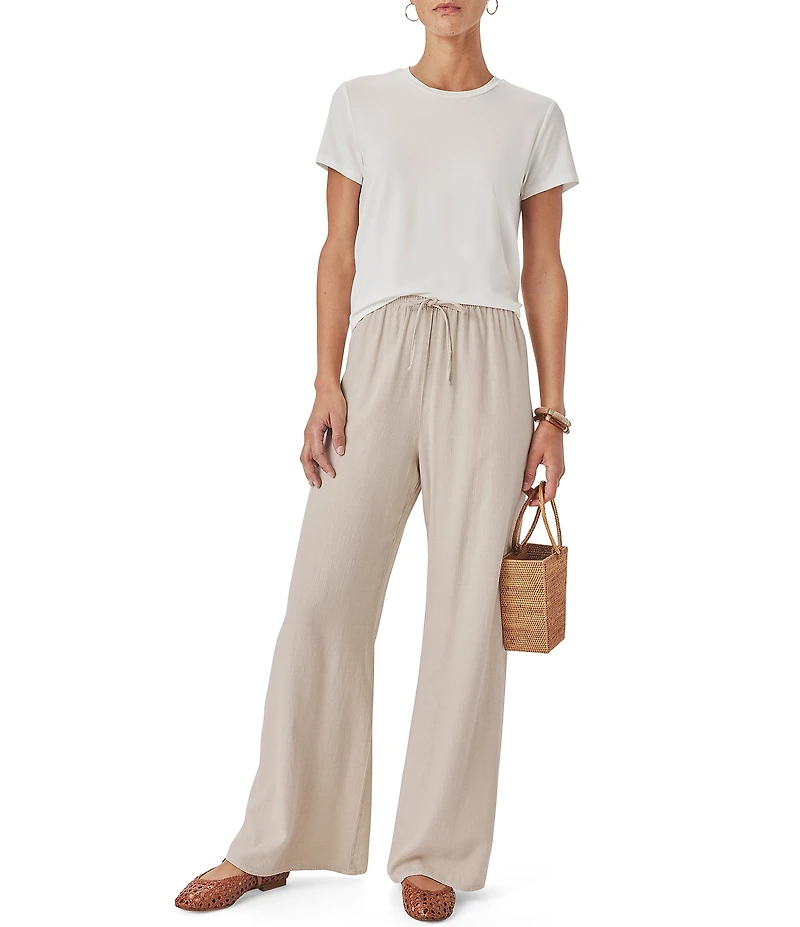 Splendid Valerie Linen Blend Mid Rise Drawstring Lounge Pants