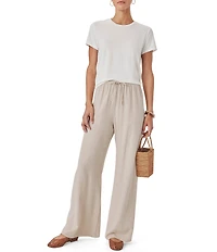 Splendid Valerie Linen Blend Mid Rise Drawstring Lounge Pants