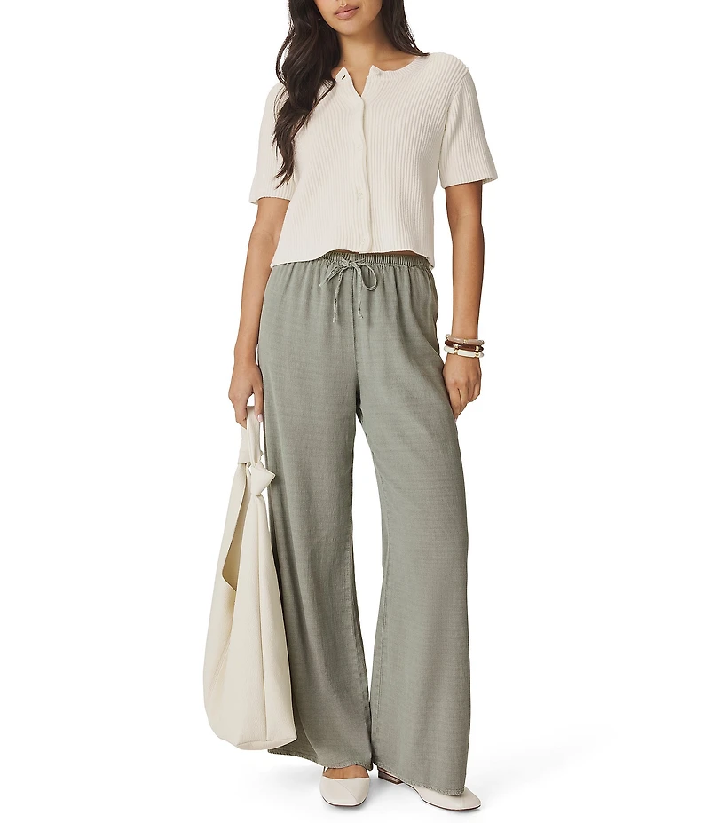 Splendid Valerie Linen Blend Mid Rise Drawstring Lounge Pants
