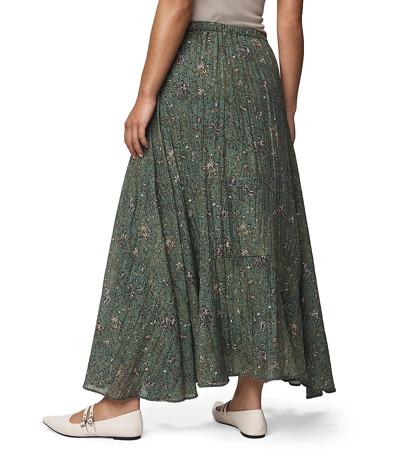 Splendid Versailles Woven Floral Print Mid Rise A-Line Corordinating Maxi Skirt
