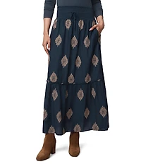 Splendid Vivian Printed Mid Rise A-Line Maxi Skirt