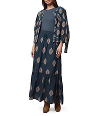 Splendid Vivian Printed Mid Rise A-Line Maxi Skirt