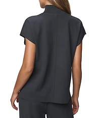 Splendid Winslow Knit Mock Neck Short Sleeve Top