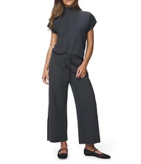 Splendid Winslow Knit Mock Neck Short Sleeve Top