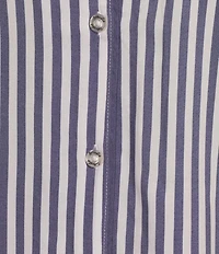 Splendid Woven Striped Short Sleeve Notch Collar Cropped Pajama Set