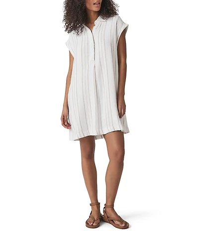 Splendid Wren Notch Collar Cap Sleeve A-Line Dress