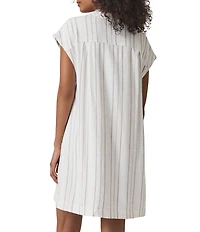 Splendid Wren Notch Collar Cap Sleeve A-Line Dress