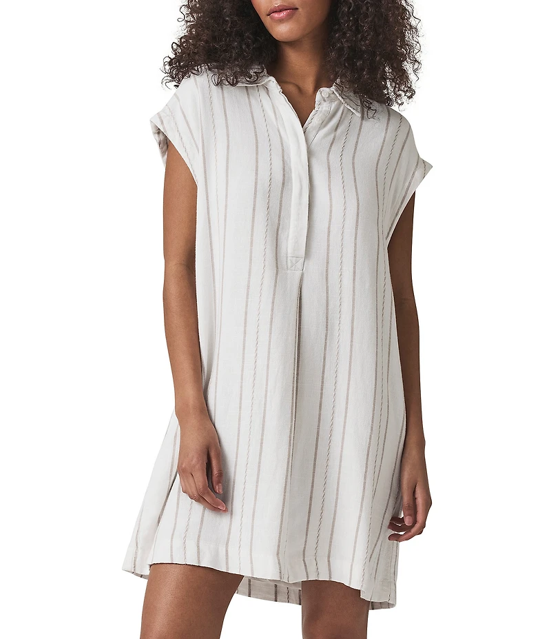 Splendid Wren Notch Collar Cap Sleeve A-Line Dress