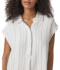 Splendid Wren Notch Collar Cap Sleeve A-Line Dress