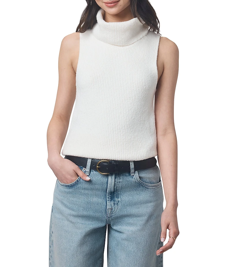 Splendid X Cella Jane Blog Boucle Knit Turtleneck Sleeveless Tank Top