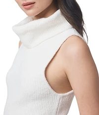 Splendid X Cella Jane Blog Boucle Knit Turtleneck Sleeveless Tank Top