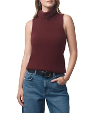 Splendid X Cella Jane Blog Boucle Knit Turtleneck Sleeveless Tank Top