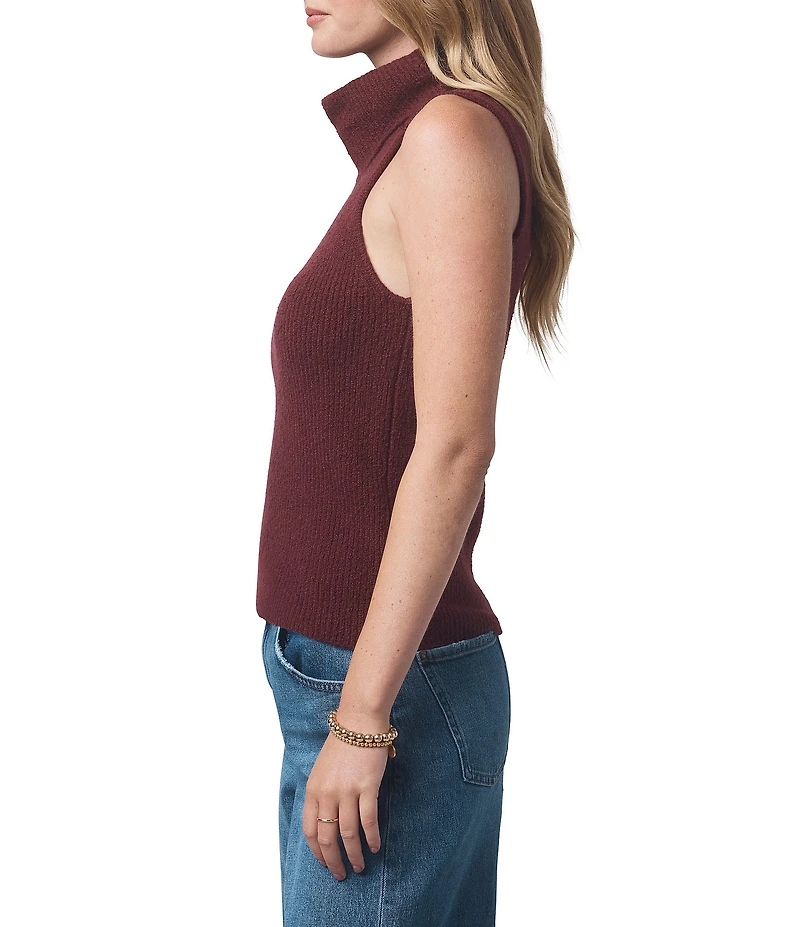 Splendid X Cella Jane Blog Boucle Knit Turtleneck Sleeveless Tank Top