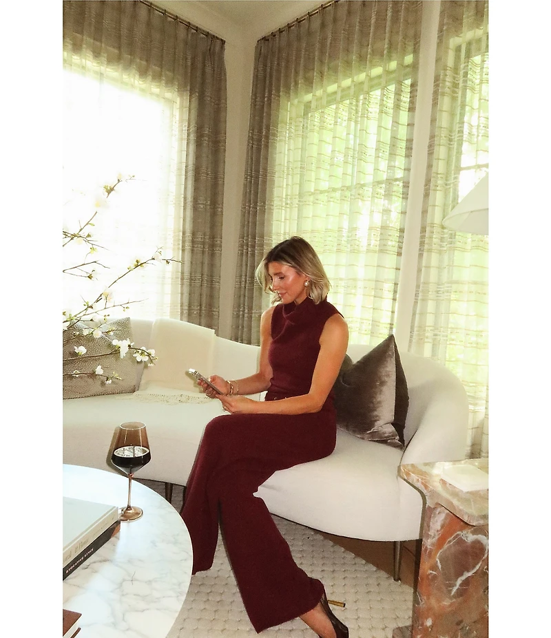 Splendid X Cella Jane Blog Boucle Knit Turtleneck Sleeveless Tank Top