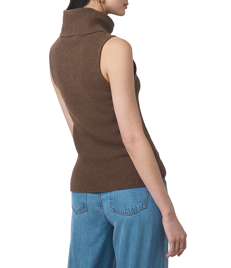 Splendid X Cella Jane Blog Boucle Knit Turtleneck Sleeveless Tank Top