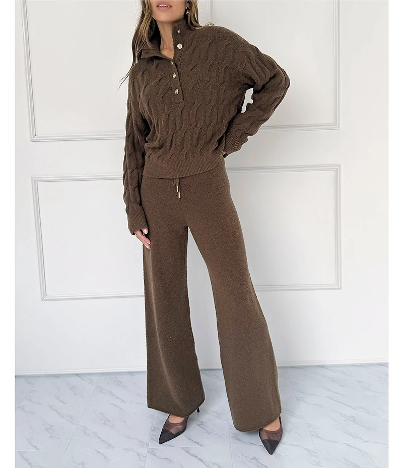Splendid x Cella Jane Blog Boucle Mid Rise Lounge Full Length Pants