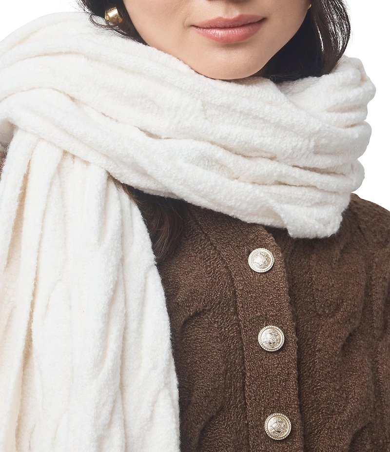 Splendid x Cella Jane Blog Boucle Wool Blend Cable Knit Scarf