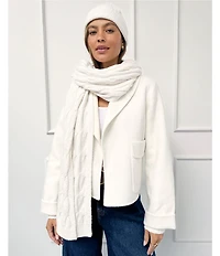 Splendid x Cella Jane Blog Boucle Wool Blend Cable Knit Scarf