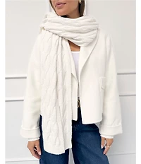 Splendid x Cella Jane Blog Boucle Wool Blend Cable Knit Scarf