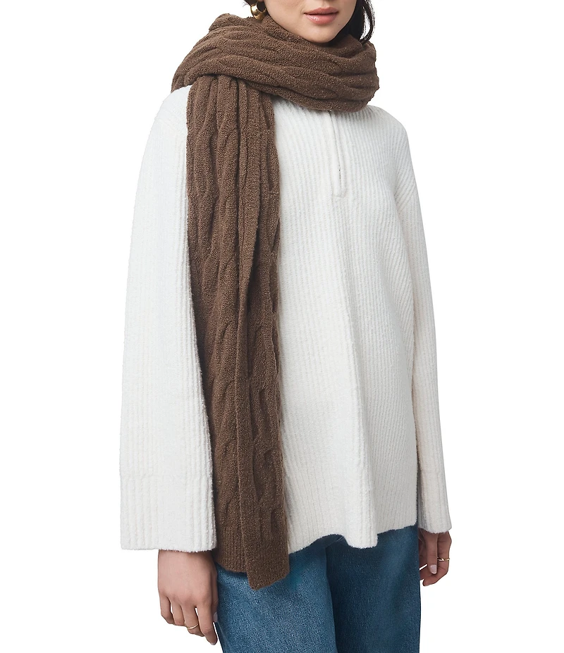 Splendid x Cella Jane Blog Boucle Wool Blend Cable Knit Scarf