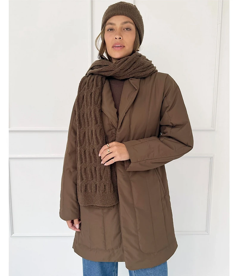 Splendid x Cella Jane Blog Boucle Wool Blend Cable Knit Scarf