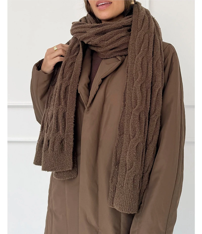 Splendid x Cella Jane Blog Boucle Wool Blend Cable Knit Scarf