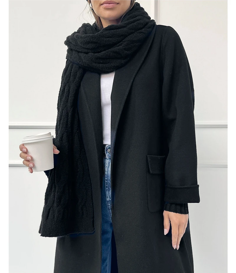 Splendid x Cella Jane Blog Boucle Wool Blend Cable Knit Scarf