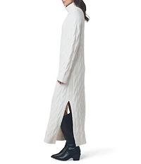 Splendid x Cella Jane Blog Cable Knit Wool Blend Turtle Neck Long Sleeve A-Line Maxi Dress