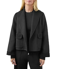 Splendid x Cella Jane Blog Icon Wool Shawl Collar Long Sleeve Coat