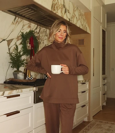 Splendid x Cella Jane Blog Knit Mock Neck Long Sleeve Shirt