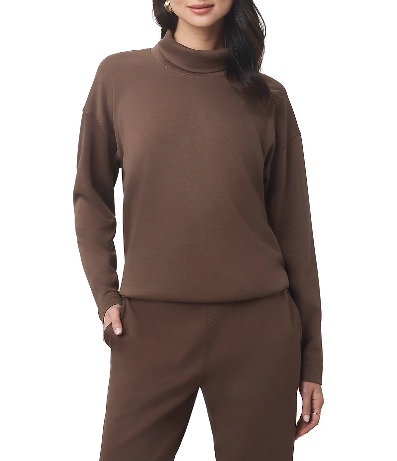 Splendid x Cella Jane Blog Knit Mock Neck Long Sleeve Shirt