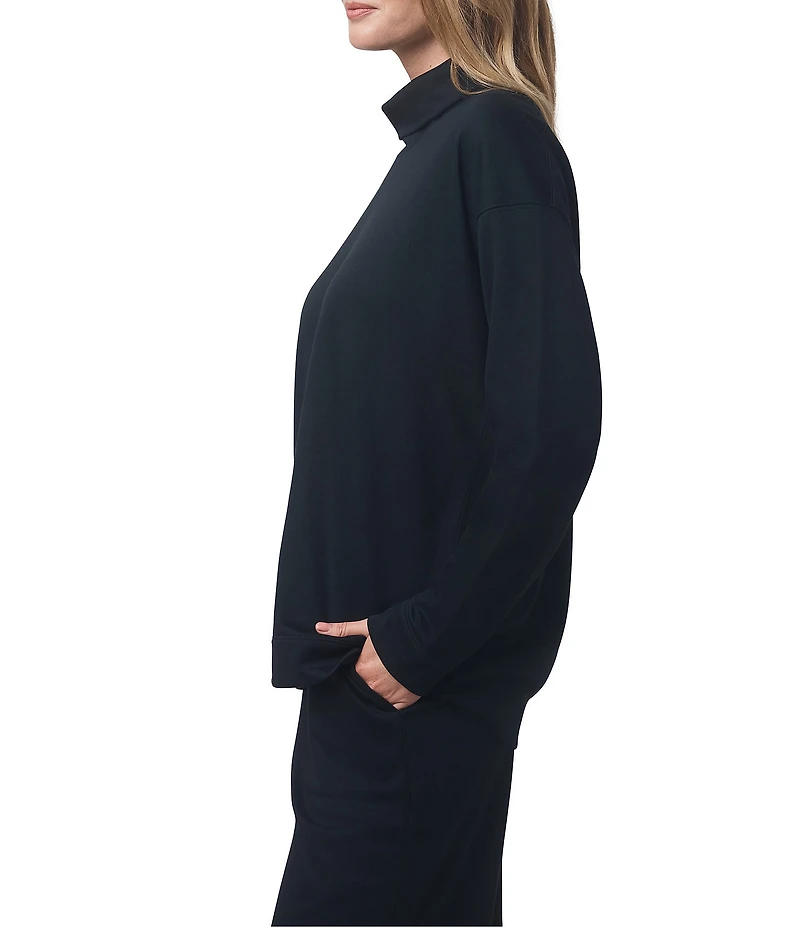 Splendid x Cella Jane Blog Knit Mock Neck Long Sleeve Shirt