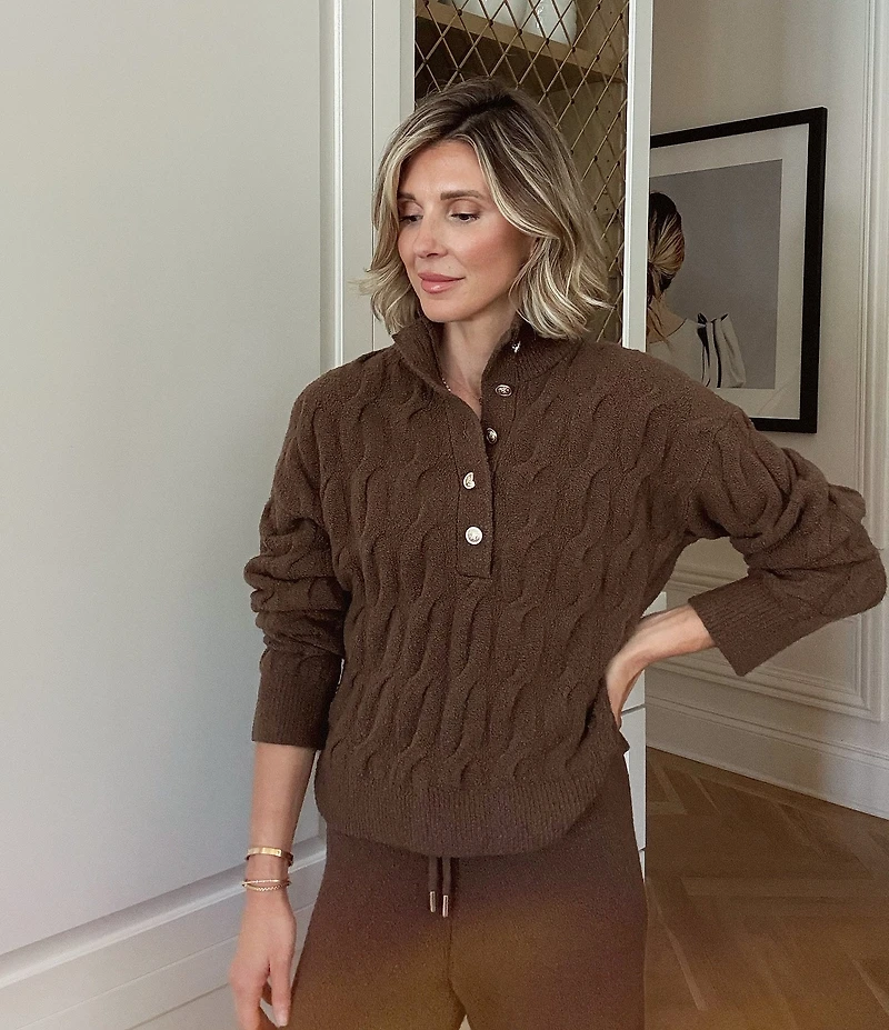 Splendid x Cella Jane Blog Knit V-Neck Long Sleeve Top