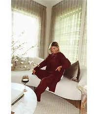 Splendid x Cella Jane Blog Mid Rise Wide Leg Lounge Full Length Pants