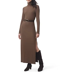 Splendid X Cella Jane Blog Ribbed Knit Turtle Neck Long Sleeve A-Line Maxi Dress