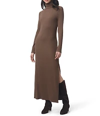 Splendid X Cella Jane Blog Ribbed Knit Turtle Neck Long Sleeve A-Line Maxi Dress