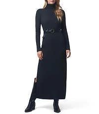 Splendid X Cella Jane Blog Ribbed Knit Turtle Neck Long Sleeve A-Line Maxi Dress