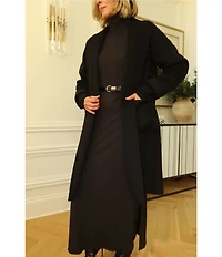 Splendid X Cella Jane Blog Ribbed Knit Turtle Neck Long Sleeve A-Line Maxi Dress