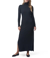 Splendid X Cella Jane Blog Ribbed Knit Turtle Neck Long Sleeve A-Line Maxi Dress