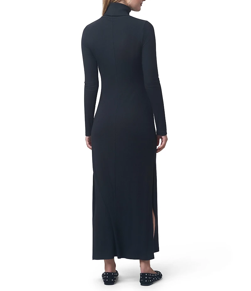 Splendid X Cella Jane Blog Ribbed Knit Turtle Neck Long Sleeve A-Line Maxi Dress