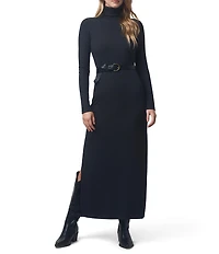 Splendid X Cella Jane Blog Ribbed Knit Turtle Neck Long Sleeve A-Line Maxi Dress