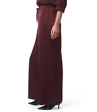 Splendid x Cella Jane Blog Satin Woven Mid Rise Lounge Full Length Pants