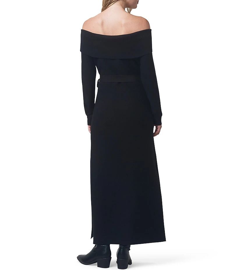 Splendid x Cella Jane Blog Sleek Off-The-Shoulder Long Sleeve A-Line Sweater Dress