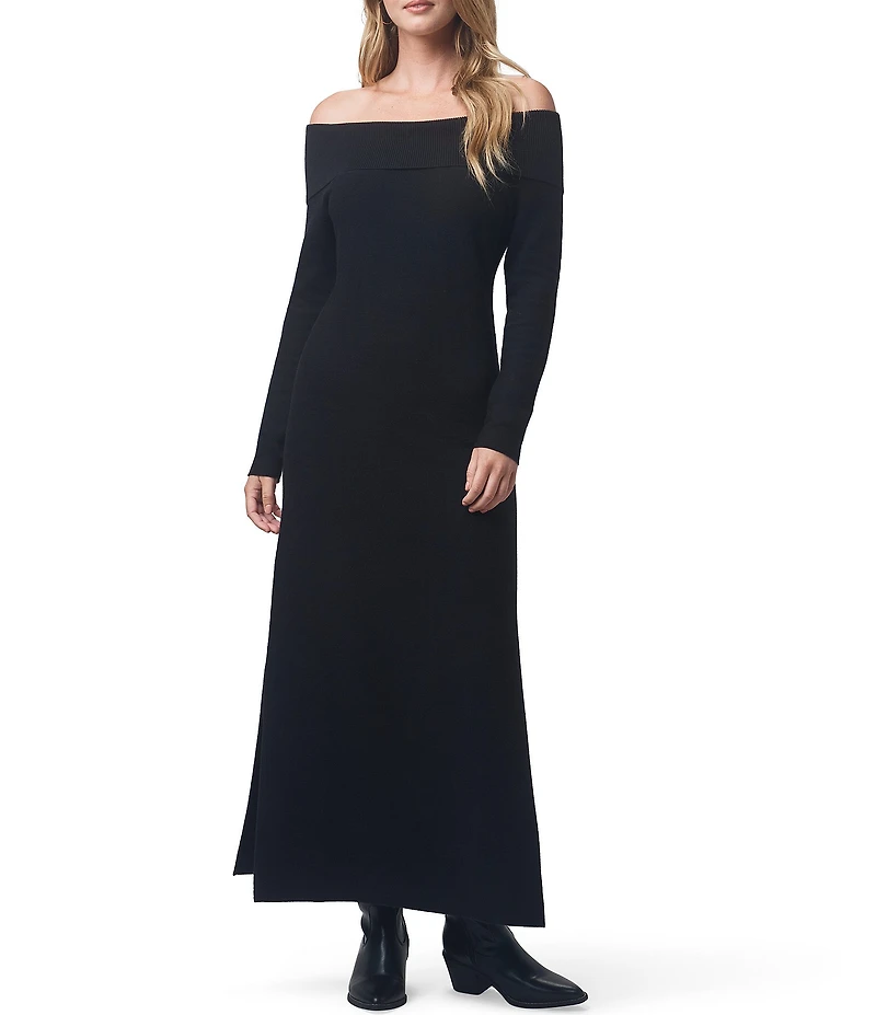 Splendid x Cella Jane Blog Sleek Off-The-Shoulder Long Sleeve A-Line Sweater Dress