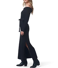 Splendid x Cella Jane Blog Sleek Off-The-Shoulder Long Sleeve A-Line Sweater Dress