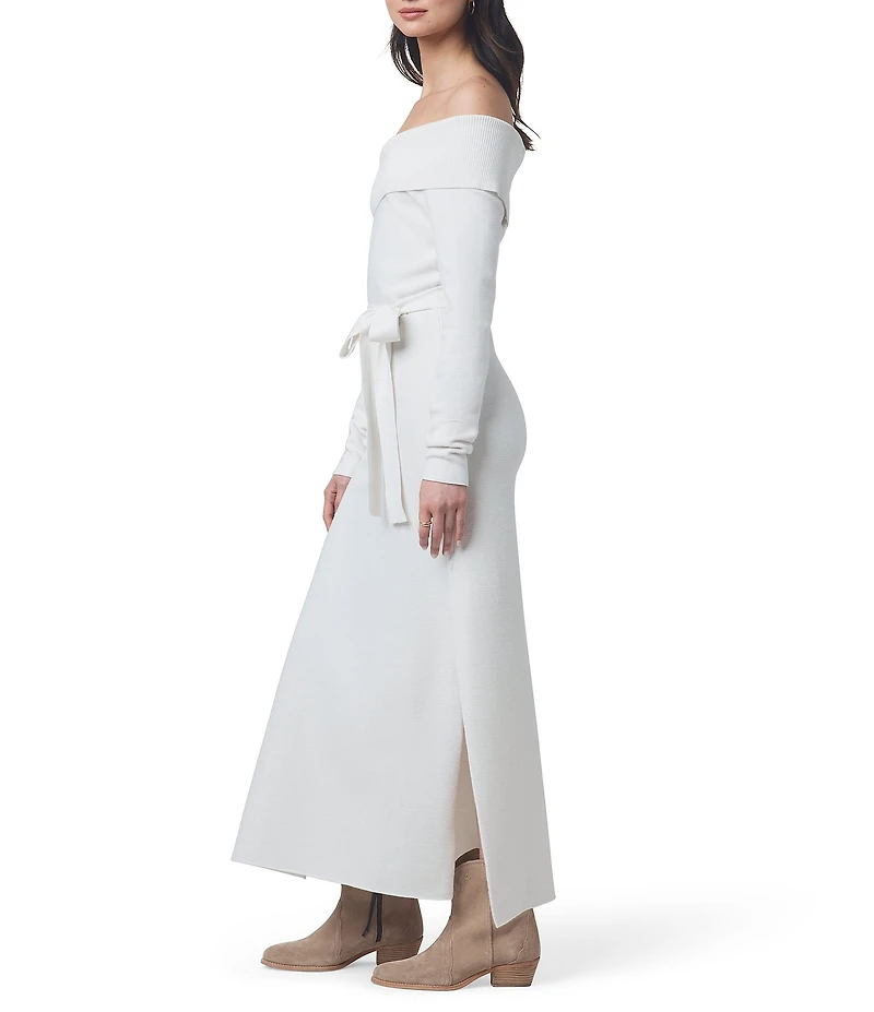 Splendid x Cella Jane Blog Sleek Off-The-Shoulder Long Sleeve A-Line Sweater Dress