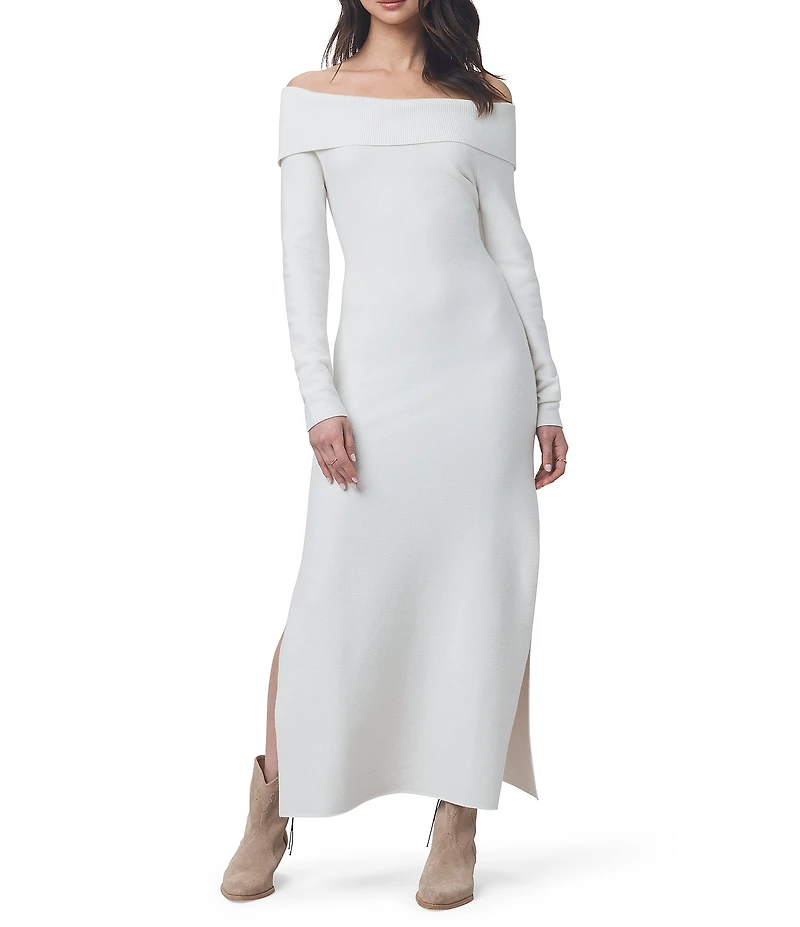 Splendid x Cella Jane Blog Sleek Off-The-Shoulder Long Sleeve A-Line Sweater Dress