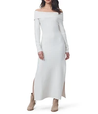 Splendid x Cella Jane Blog Sleek Off-The-Shoulder Long Sleeve A-Line Sweater Dress