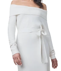 Splendid x Cella Jane Blog Sleek Off-The-Shoulder Long Sleeve A-Line Sweater Dress
